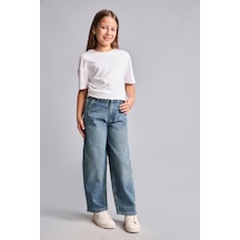 Defacto %100 Pamuk Baggy Fıt Jean Pantolon Kız Çocuk H6244a826aunm28 Mavi-nm28