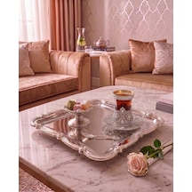 Yumeo Luna Kare Aynalı Gümüş Sunum Tepsisi - Söz, Nişan, Damat Kahvesi & Kız İsteme Tepsisi