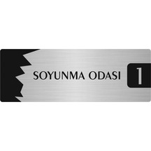 Metal Departman Kapı İsimliği, Yönlendirme Levhası Soyunma Odası 1 7x20 Cm Gümüş Renk