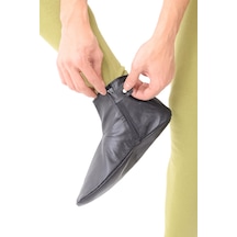 Hakiki Oğlak Derisi Astarsız Ve Fermuarlı Mest Siyah