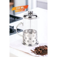 French Press - Filtre Kahve Ve Bitki Çayı Demliği 350 Ml Silver