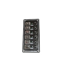 İzoleli Elektrik Switch Panelleri (Dikey) 6li Siyah