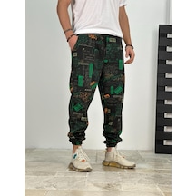 Cocopelli Erkek Mailbox Desenli Jogger Coc2395 Yeşil