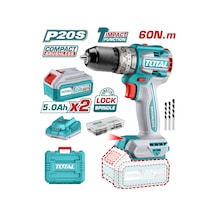 Total TIDLI206028 Lı-İon 5 AH Akülü Kömürsüz Darbeli Matkap