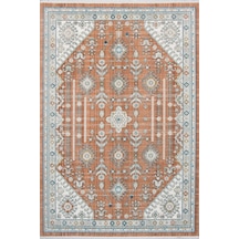 Polipropilen Polyester Pamuk Tabanlı Dokuma Halı Otantik Modern Salon Mutfak Halısı Terra Rengi N0104a Terra