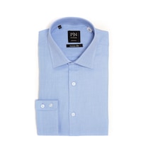 Pıngömlek Kensıngton Herringbone Mavi Cepsiz Erkek Gömlek Mavi