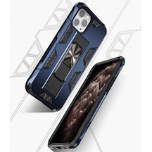 Apple Uyumlu iPhone 11 Pro Kılıf Metal Standlı Manyetikli Ultra Koruma Zırh