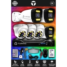 Turkno 6 Kameralı Ultia 3 İç Kamera Set 320 GB 5 MP 2K Net Renkli Gece Görüşlü Güvenlik Kamerası Sistemi