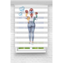 Perdeoutlet38 Baskılı Renkli Kadın Dijital Baskılı Zebra Perde-cocuk Odası-stor Perde Model:pz-2600 Çok Renkli