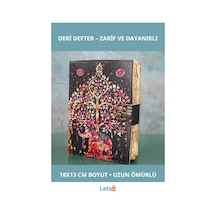 Zarif Deri Defter 18x13 Cm Dayanıklı Yazma Aracı Çok Renkli
