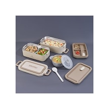 Dikdörtgen 2 Katlı Lunch Box, 2000 Ml Kapasiteli Yemek Termosu