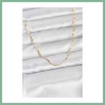 Bşkvirgo Cm 14k Gold Renk Yassı Zincir Model 60 Cm Kadın Kolye Bsk2026