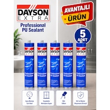 5 Adet Gri Mastik Ekstra Güçlü Yapıştırıcı 280 Ml Üstün Yapışma Ve İzolasyon Sağlar
