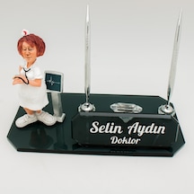 Kadın Doktor Biblolu İsimlik Kristal Masa İsimliği