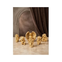 6'lı Mini Gold Melek Biblo Seti - Özel Döküm Figürler En Ufak Boyut 3x3x6 Cm Altın