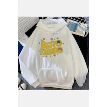 Jujutsu Kaisen Besto Friendo Beyaz Kapşonlu Sweatshirt