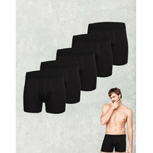 Erkek 5'Li Paket Siyah Pamuklu Premium Boxer (548142973)