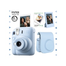 Fujifilm Instax Mini 12 Fotoğraf Makinesi + 10'lu Film + Çerçeve + Deri Kılıf Seti Mavi