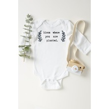 Babylimon Unisex Bebek Beyaz Bloom Where You Planted Çıtçıtlı Body Beyaz - 132150888 Beyaz