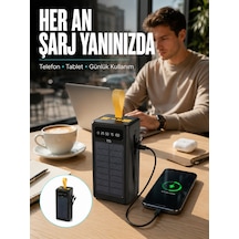 Kamp Ve Outdoor Kullanıma Uygun Güneş Panelli Powerbank Yeni Nesil - Lisinya Çok Renkli