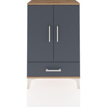Arges Komodin 2 Raflı Tek Çekmeceli 2 Kapaklı 60x30x96 Çam-an... Çam