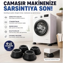 Beyaz Eşya Altlığı Titreşim Önleyici Çamaşır Makinesi Altlığı Kaydırmaz Vantuzlu Koruyucu Stoper Kauçuk 4 Adet