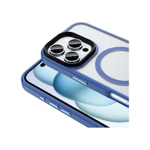 Kilifone - Apple Uyumlu iPhone 16 Pro - Kılıf Mat Arka Yüzey Wireless Şarj Özellikli Flet Magsafe Kapak - Mavi