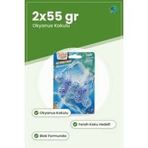 Wc Blok Okyanus Kokulu Temizleyici 2x55 Gr Tuvalet Koku Giderici