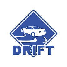 Drift Araba Sticker 17x17 Cm Mavi