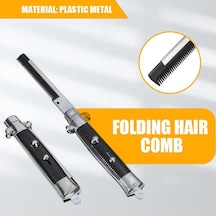 Katlanır Saç Tarağı Sakal Tarağı Kıllar Fırça Paslanmaz Çelik Basın Düğmesi Anahtarı Güzellik Taraklar Erkek Kadın Saç Stili Aksesuarları