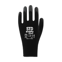Standart İşçi Eldiveni, Pu Touch, Siyah, Pu Kaplı Polyester, Ce En 388/420, 3121x, No:8