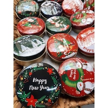 Yılbaşı Christmas Desenli Karışık Teneke Kutu 5 Adet