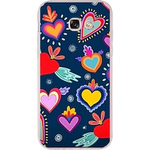 Samsung Galaxy A5 2017 İle Uyumlu 1mm Slim Fit Retro Colors 3 Baskılı Şeffaf Kılıf Şeffaf
