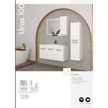 Evros Uras Banyo Dolabı 100 Cm Beyaz
