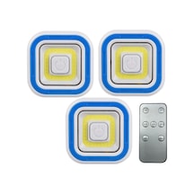 POWERMASTER PM-6936 COB LEDLİ PİLLİ UZAKTAN KUMANDALI ÜÇLÜ LAMBA Çok Renkli