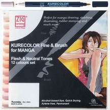 Zig Kurecolor Fine & Brush For Manga Flesh&Neutral Tones12 Renk