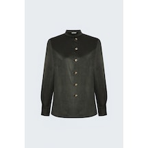 Sateen Süet Gömlek - Haki-138119