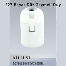 100 Adet E27 Beyaz Düz Geçmeli Duy