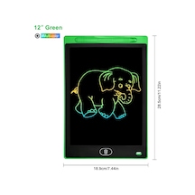 12 İnç Renkli Lcd Ekran Elektronik Çizim Tahtasında Çocuklar İçin Yazma Tableti 12 Inch Green Yeşil