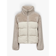 Only Onlwanja Fur Puffer Mıx Jacket Noos Otw Kadın Bej Mont - 15292945