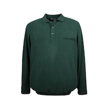 Erkek Büyük Beden Geniş Kalıp Polo Yaka Selanik Sweat Yeşil Cp 001
