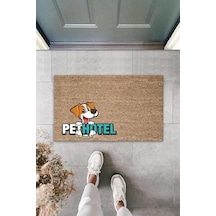 Dijital Baskı Kahverengi Köpekli Pet Hotel Dekoratif Kapı Paspası K-2026 Renkli