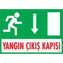 Pvc Ikaz Iş Güvenliği Levhası 25 Cm X 35 Cm Yangın Çıkış Kapısı