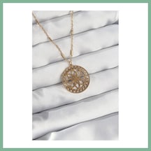 Bşkvirgo 316l Çelik Zincir Gold Renk Lotus Model Kolye Bsk2026