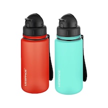 Uzspace 2'li Pipetli Tritan Matara Seti 400 Ml Fiftyfifty -3024seta Fuşya - Kırmızı