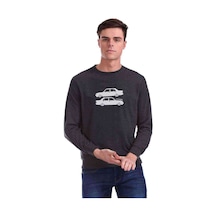 Tofaşk Şahin Araba Baskılı Füme Antrasit Erkek Örme Sweatshirt