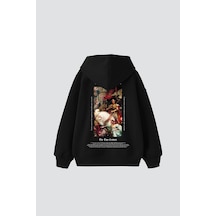 Tarzsokak The Two Crowns Baskılı Oversize Unisex Premium Siyah