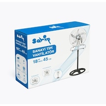 3in1 Kullanım 18 İnç 45 Cm Sanayi Tipi Ayaklı Vantilatör 5-metal Pervane 3-kademe Hız 75wy:150cm Fan Timya/go1395 197804