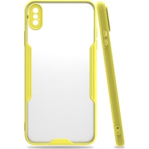 Apple Uyumlu - iPhone Xs Max Kılıf Platin Silikon - Sarı