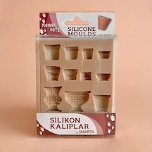 Smarta Silikon Kalıp Flower Pots 13 x 10 x 1.5 CM